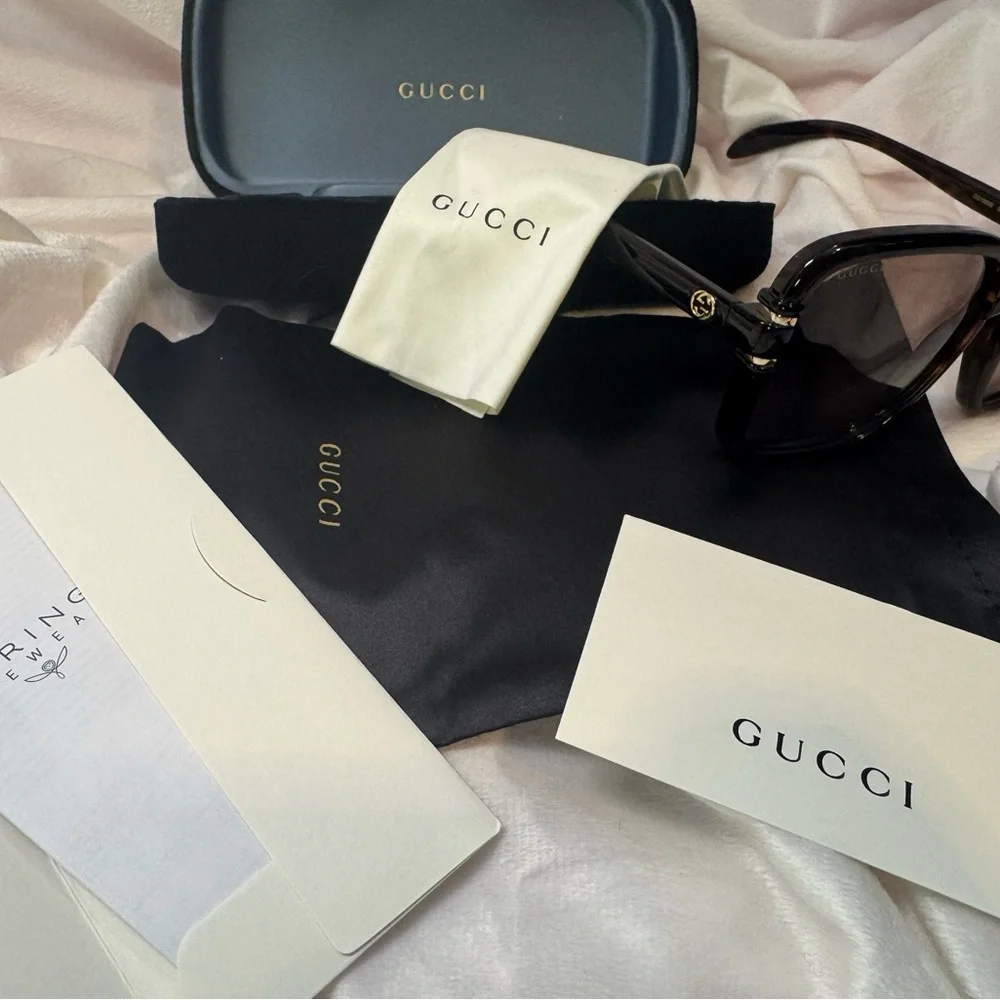 Gucci NWT Havana Brown Sunglasses FULL INCLUSION! - Picture 2 of 8